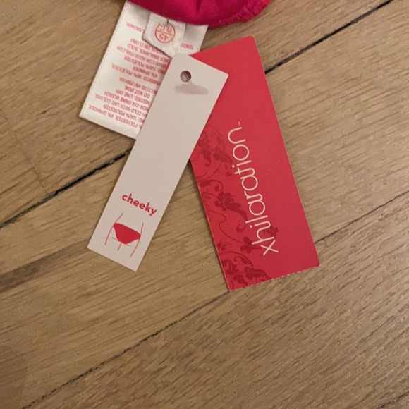 Xhilaration neon pink cheeky ribbed bikini bottom - Picture 3 of 4